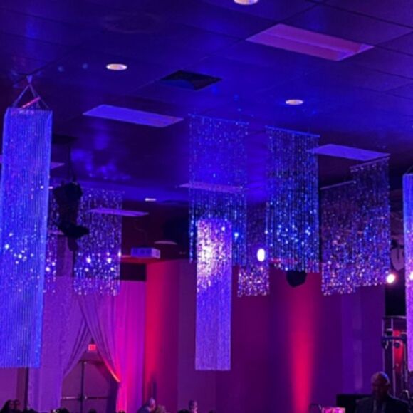 WEDDING DECORATIONS Bubbles Beaded Curtain - Silver 3 ft x 6 ft - Picture 13 of 15